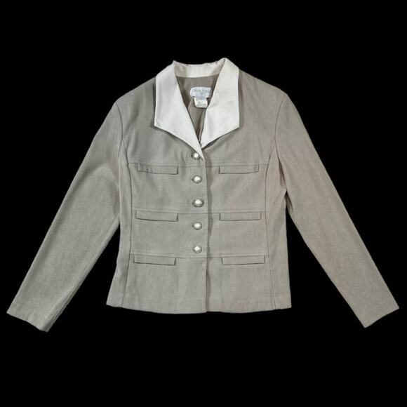 Casual Corner Olive Color Pant Suit | Size 10 - Picture 2 of 6